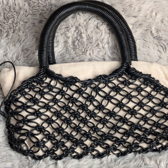Arket Handbags - 💖 Arket Leather and Canvas Knotted Macrame Handbag 💅🏻
